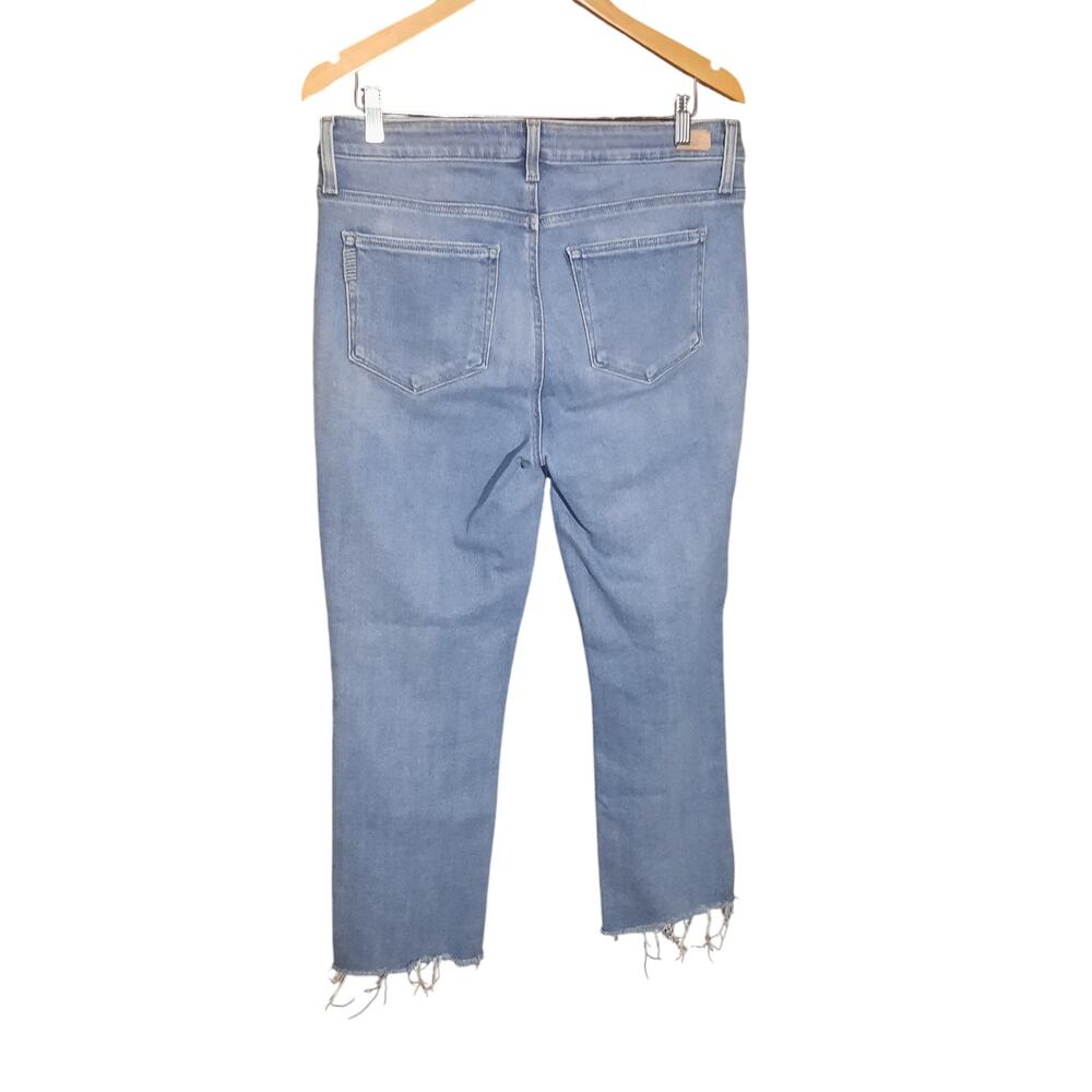 Paige Cindy Womens Stringy Hem Straight Jeans in Music Distressed Size 31 - Picture 3 of 8